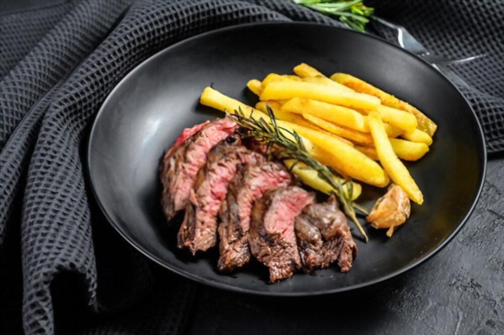 how to prepare flat iron steak with potato fries