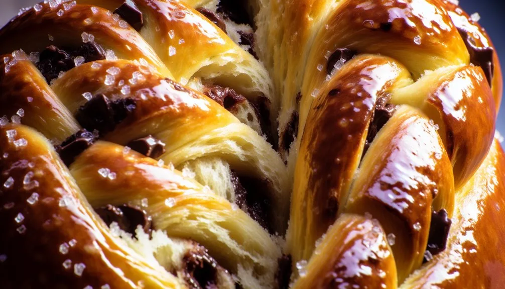 braided chocolate chip brioche