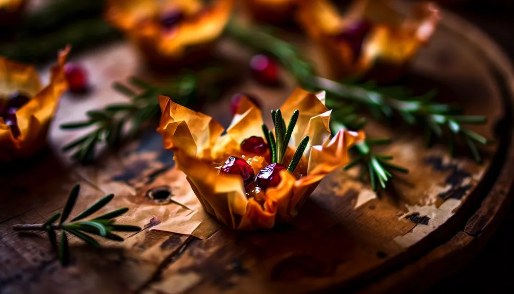 cranberry filled phyllo cups